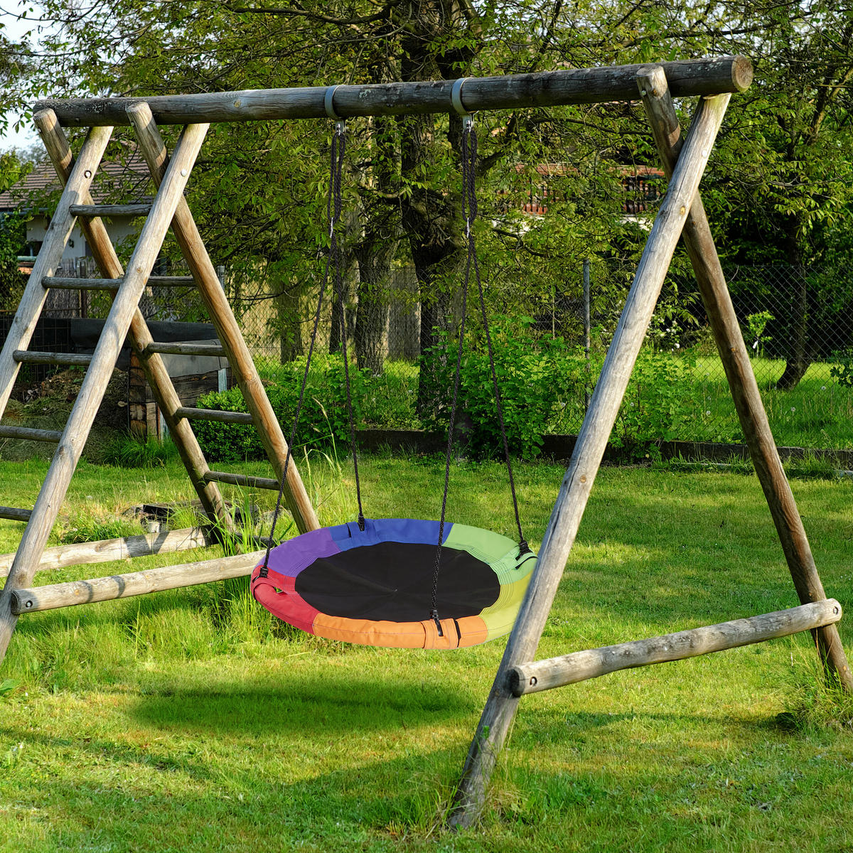 HOUPAČKA černá barevná hnízdová 100 cm - různobarevná, kov/textil (100/168/100cm) - Relaxdays