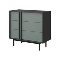 KOMMODE Alsy 3S AL08 - Anthrazit/Grün, Holzwerkstoff/Kunststoff (93/87/43cm) - MIRJAN24