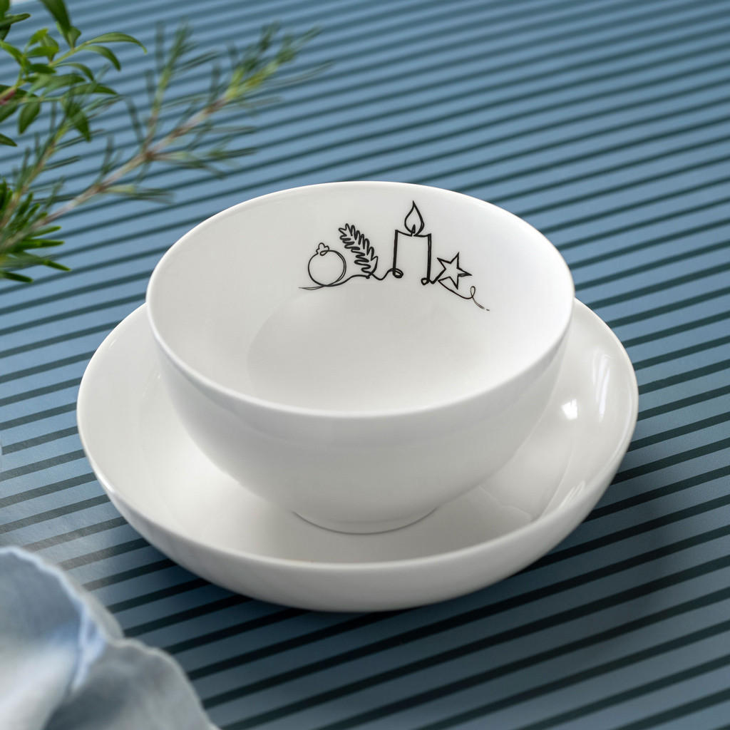 BOL XMAS Statement Lines weiß ø 13,8 cm - Weiß, Keramik (13.8cm) - Villeroy & Boch