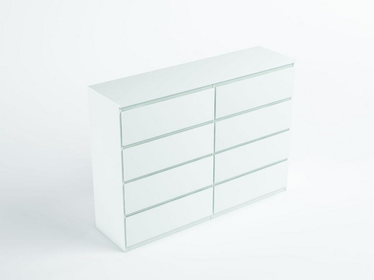 KOMMODE 120 Weiß 120x39x101,5 cm - Weiß, Holzwerkstoff (120/101.5/39cm) - Mobelsta