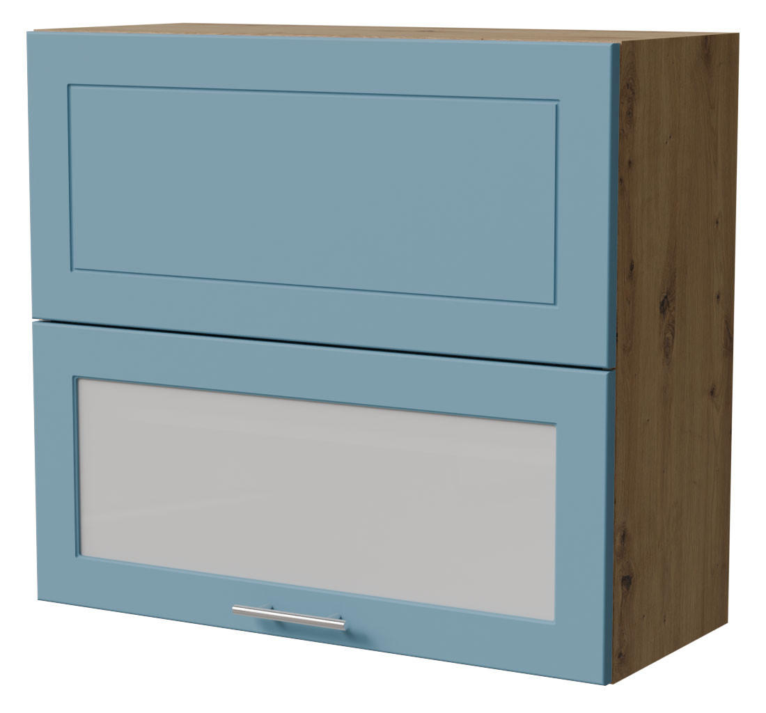 KLAPPHÄNGESCHRANK Bari W8BS/80-AV Eiche Artisan / RAL 5024 pastellblau 80 / 32,5 / 72cm - Blau/Eiche Artisan, Holz/Holzwerkstoff (80/72/32.5cm) - Feldmann-Wohnen