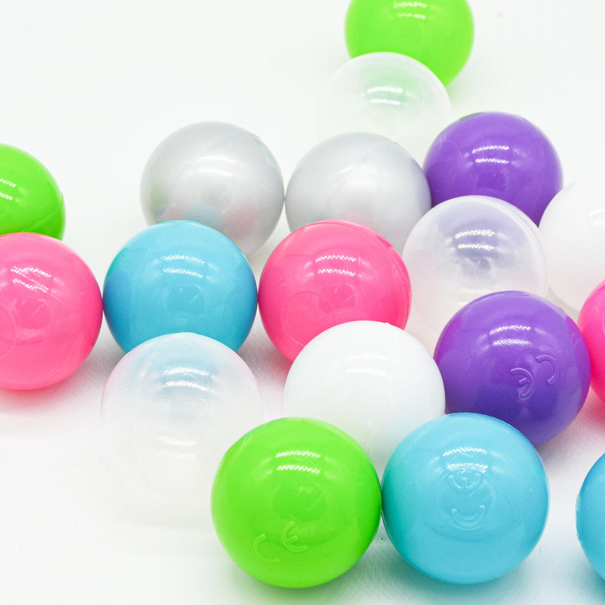 BÄLLEBAD-BÄLLE 350 Stück, Pink/Lila/Türkis/Grün/Grau/Weiß/Transparent, 5.5 cm - Multicolor, Kunststoff (5.5/5.5/5.5cm) - Littletom
