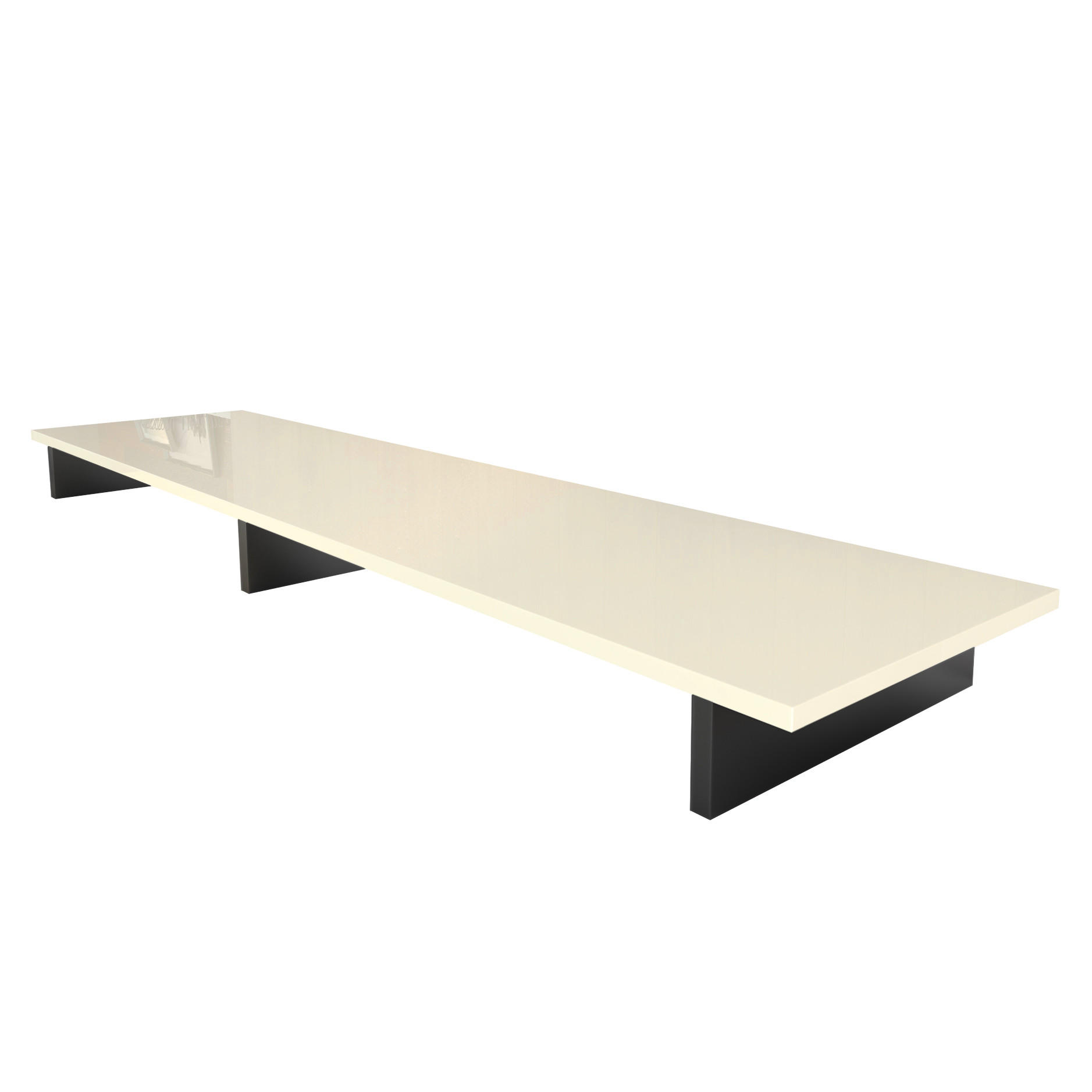 TVAUFSATZ Game Schwarz matt / Creme Hochglanz - Creme/Schwarz, Holzwerkstoff (138.5/9.5/34.5cm) - Vladon