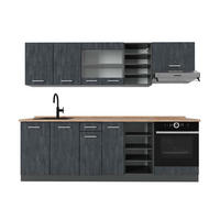 KUCHYNSKÝ KÚT R-Line Čierny betón/antracit 240 cm AP dub - čierna/antracitová, kompozitné drevo (240/206.8/60cm) - Vicco