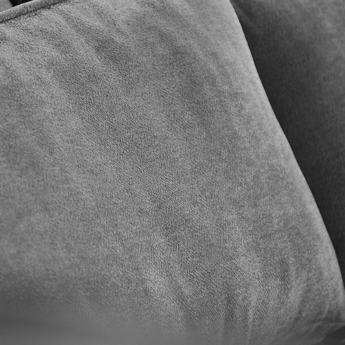 ECKSOFA Pablo ohne Schlaffunktion, mit abgerundeter Ottomane, links, Hellgrau, Velourstoff - Grau, Textil (319/196cm) - Beautysofa