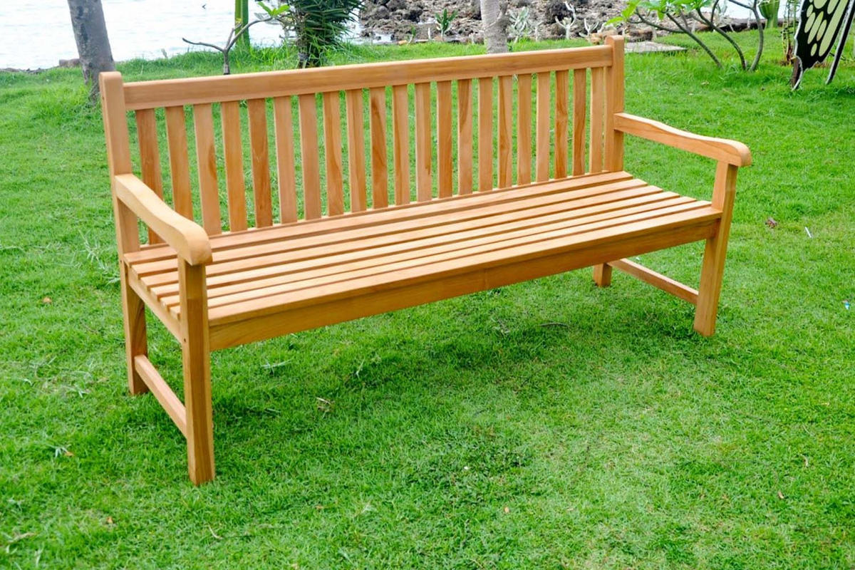 BANK Kuala braun 3-Sitzer aus massivem Teakholz - Braun, Holz (46/51/82cm) - Concept Usine