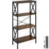 REGAL Barry,inklusive Kippschutz, 61,5 x 31,5 x 133,5 cm,Industrial Holz dunkel, rustikal - Rostfarben, Holzwerkstoff (31.5/133.5/61.5cm) - tectake