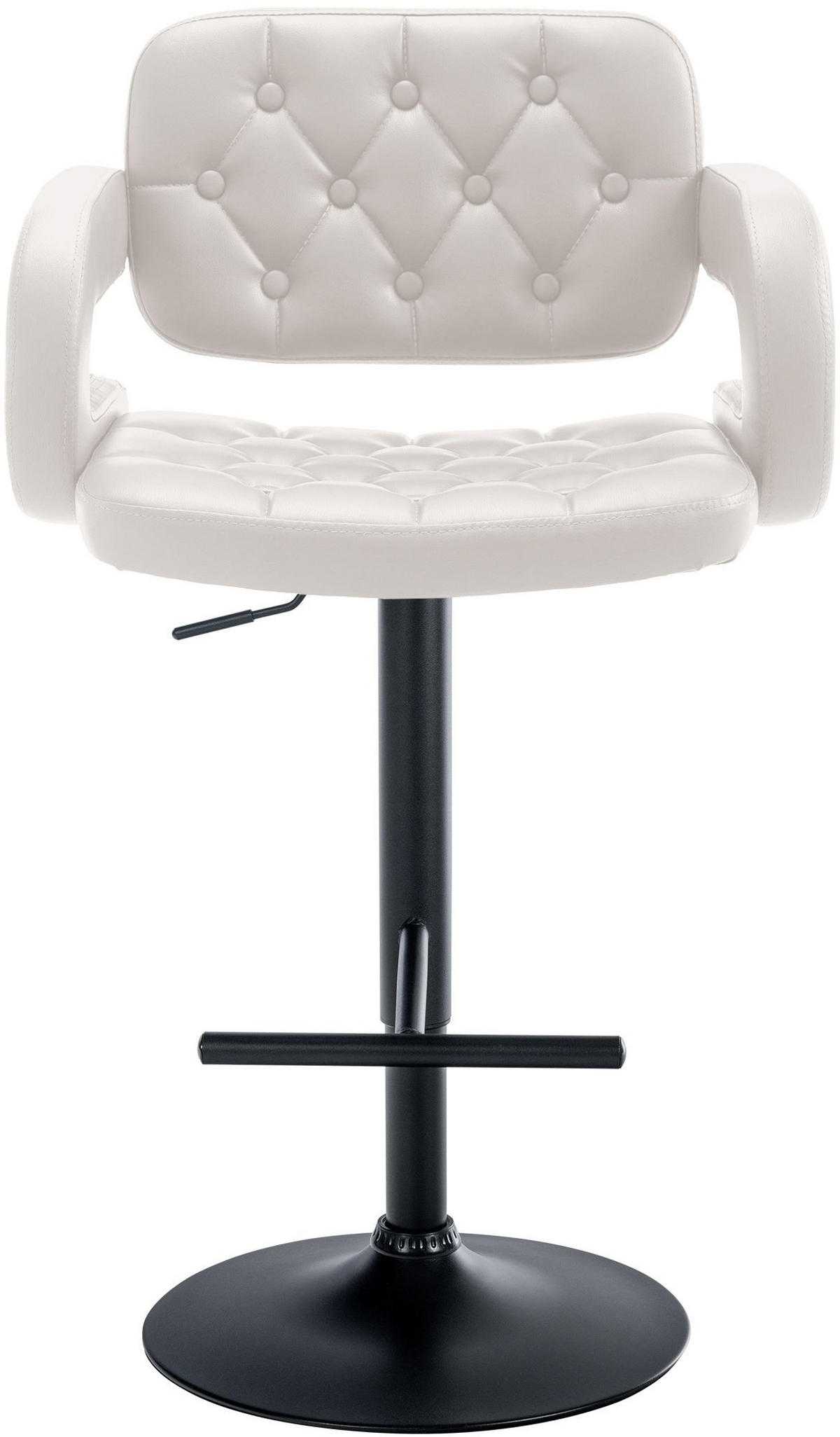 BARHOCKER Lederlook weiß - Schwarz/Weiß, Textil/Metall (62/103/55cm) - CLP