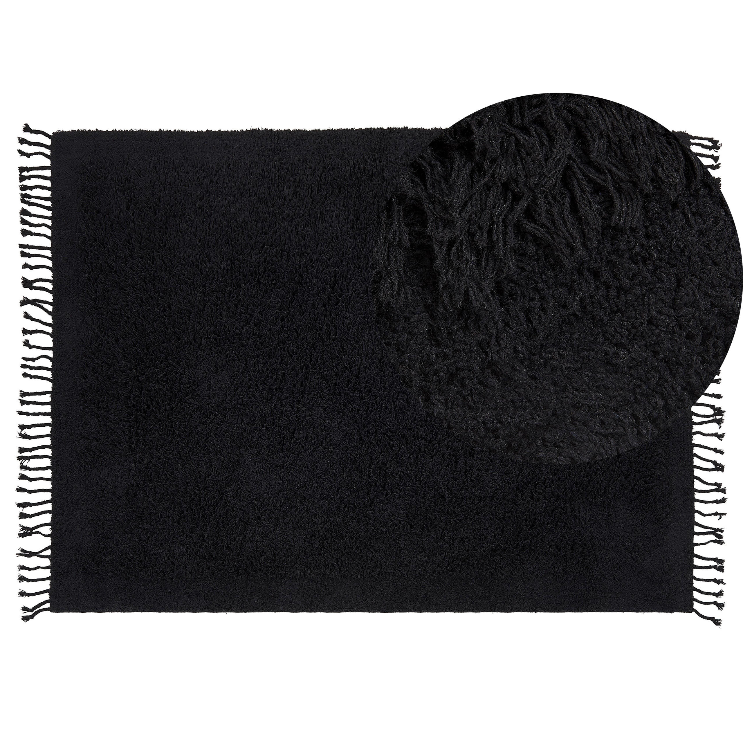 SHAGGY-TEPPICH Bitlis 200/140 cm - Schwarz, Textil (140/200cm) - Beliani
