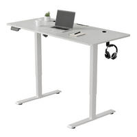 SCHREIBTISCH Office Stand weiß 140x60 cm höhenverstellbar - Weiß, Holz (60/140/117cm) - Juskys