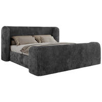 POLSTERBETT EMORA CLASSIC DUO 140/200 - Grau Cord - ohne Matratze - Grau, Textil (140/200cm) - MKS