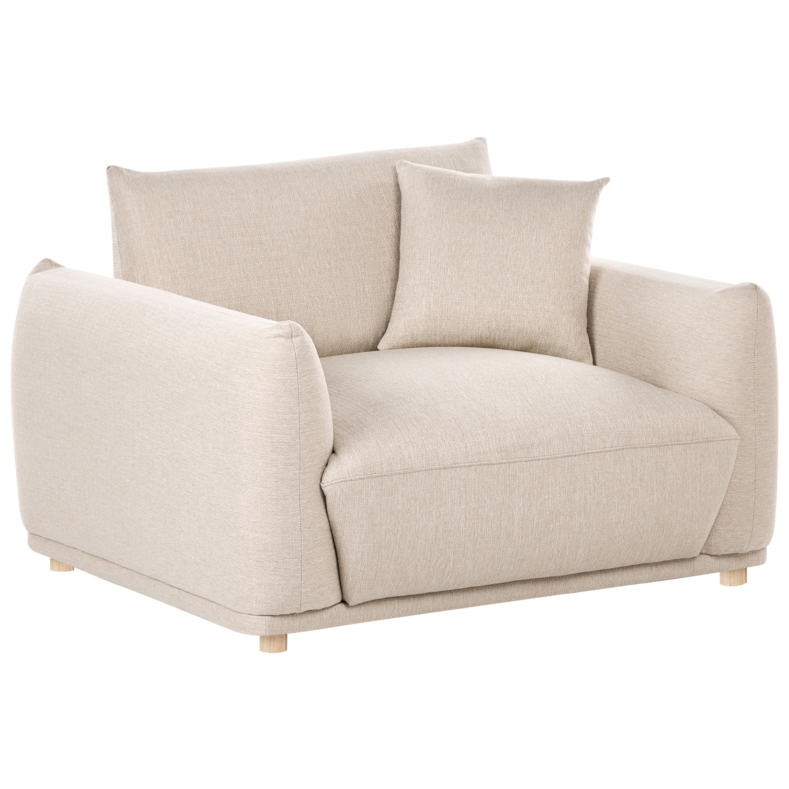 SESSEL Stoff Beige Jubek - Beige, Textil (120/81/104cm) - Beliani