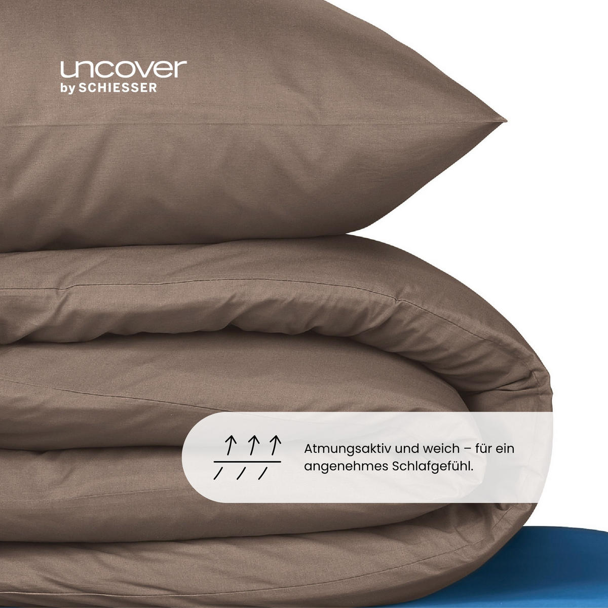 BETTWÄSCHESET Soho - Renforcé - 2-teilig - 135x200 cm - Taupe - Taupe, Textil (135/200cm) - Uncover by Schiesser