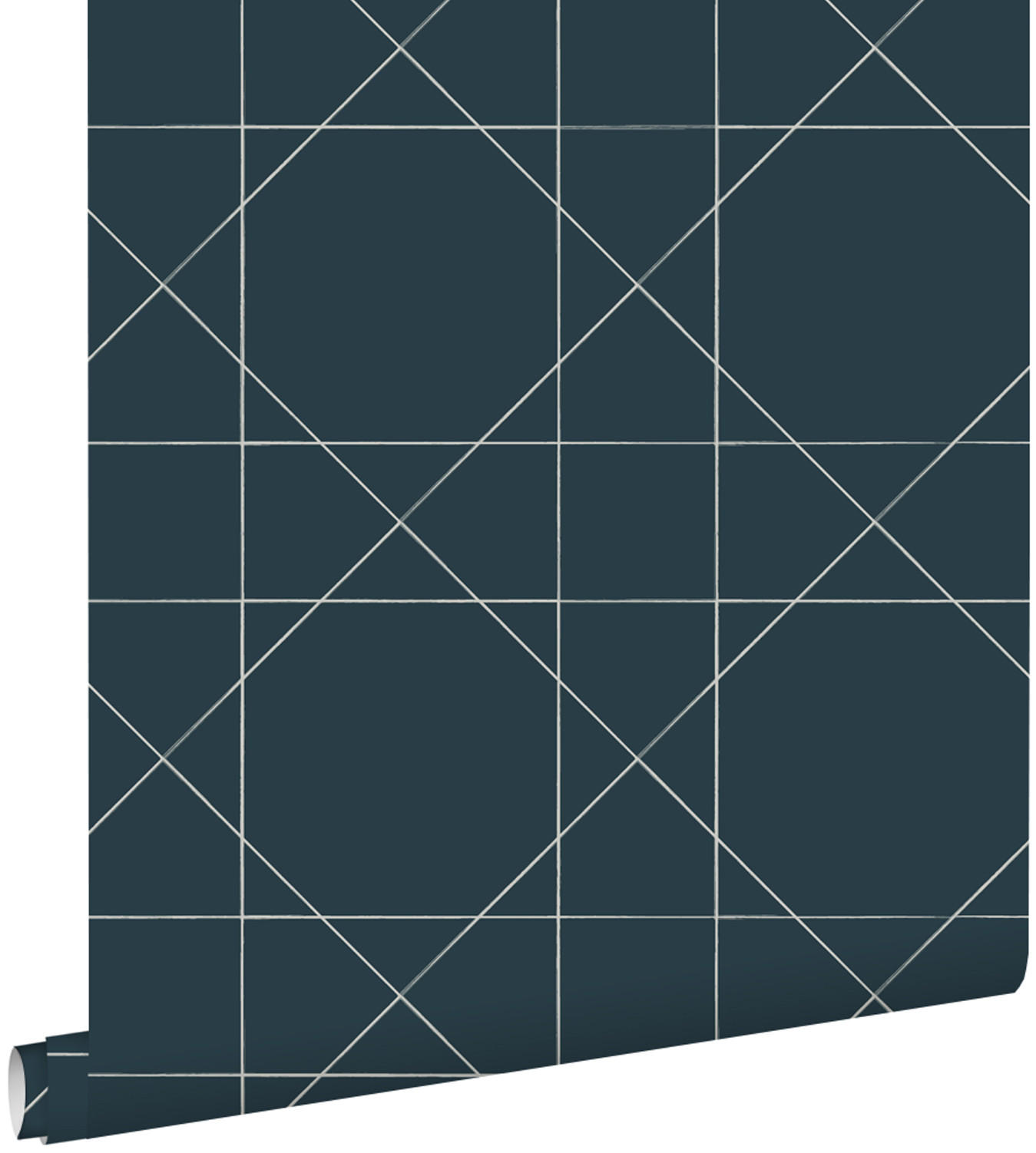 TAPETE grafische Linien 53 cm x 10.05 m - Blau, Papier (53/1000cm) - ESTAhome