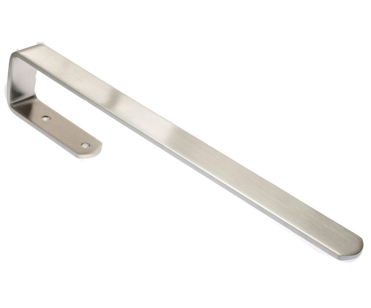 HANDTUCHSTANGE Edelstahl gebürstet, Handtuchhalter Badezimmer, Küche - Edelstahlfarben, Metall (3/6.3/34cm) - Livingpoint24