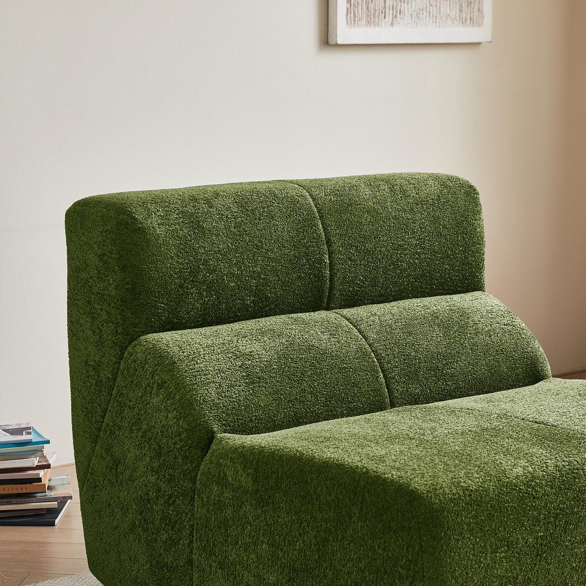 SOFA-SESSEL Samtbezug komprimiert ohne Montage 94/110/79 cm Grün - Grün, Textil (110/79/94cm) - Redom