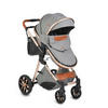KINDERWAGEN Alma dunkelgrau Sportsitz Tragetasche umbaubar Wickeltasche Sitz umkehrbar - Grau, Metall (90/60/120cm) - Moni