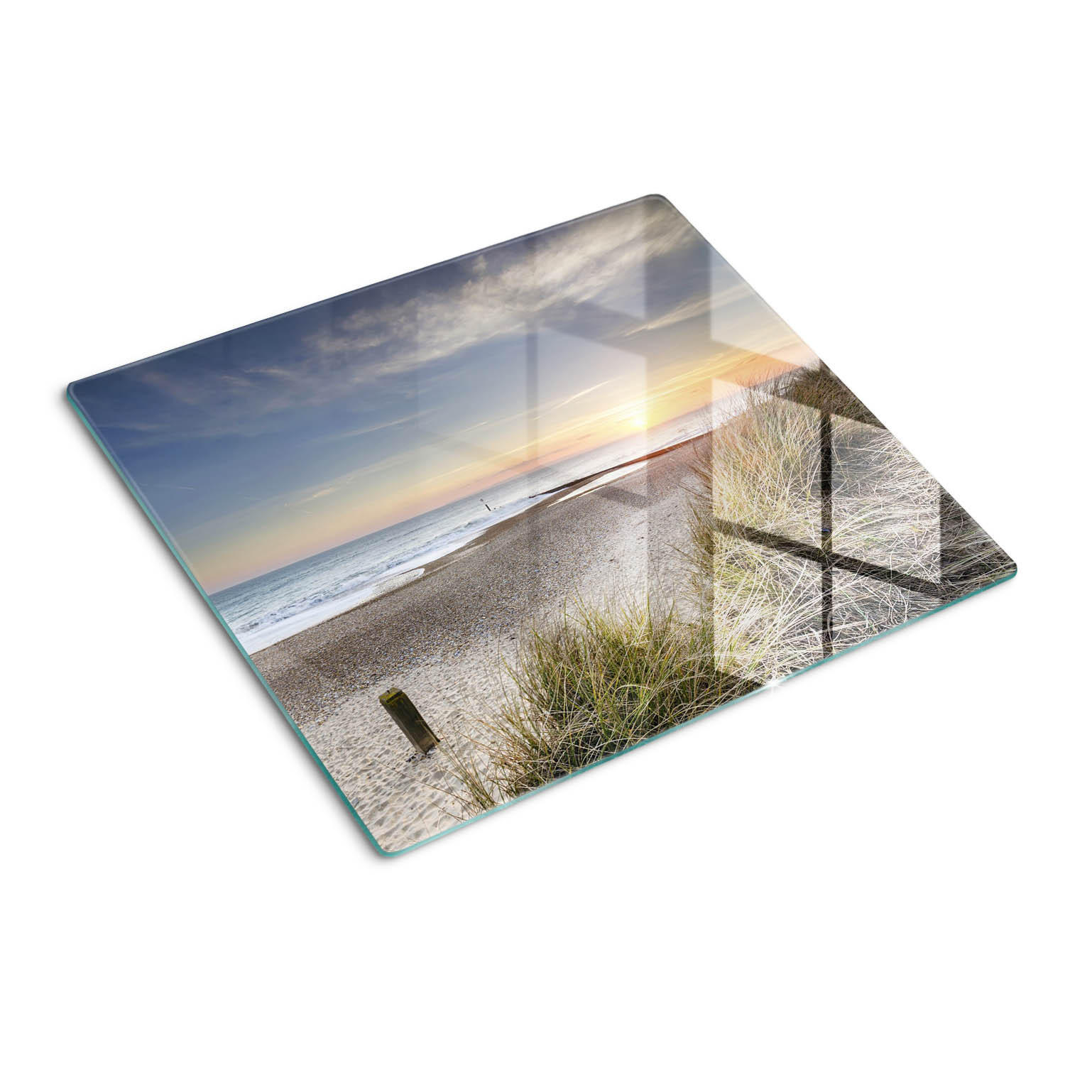 GLASPLATTE 60x52 cm Sonne und Dünen - Beige, Glas (60/0.4/52cm) - TULUP