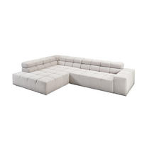 ECKSOFA NEVADA Silber Cord - Silberfarben/Schwarz, Kunststoff/Textil (319/215cm) - KAWOLA