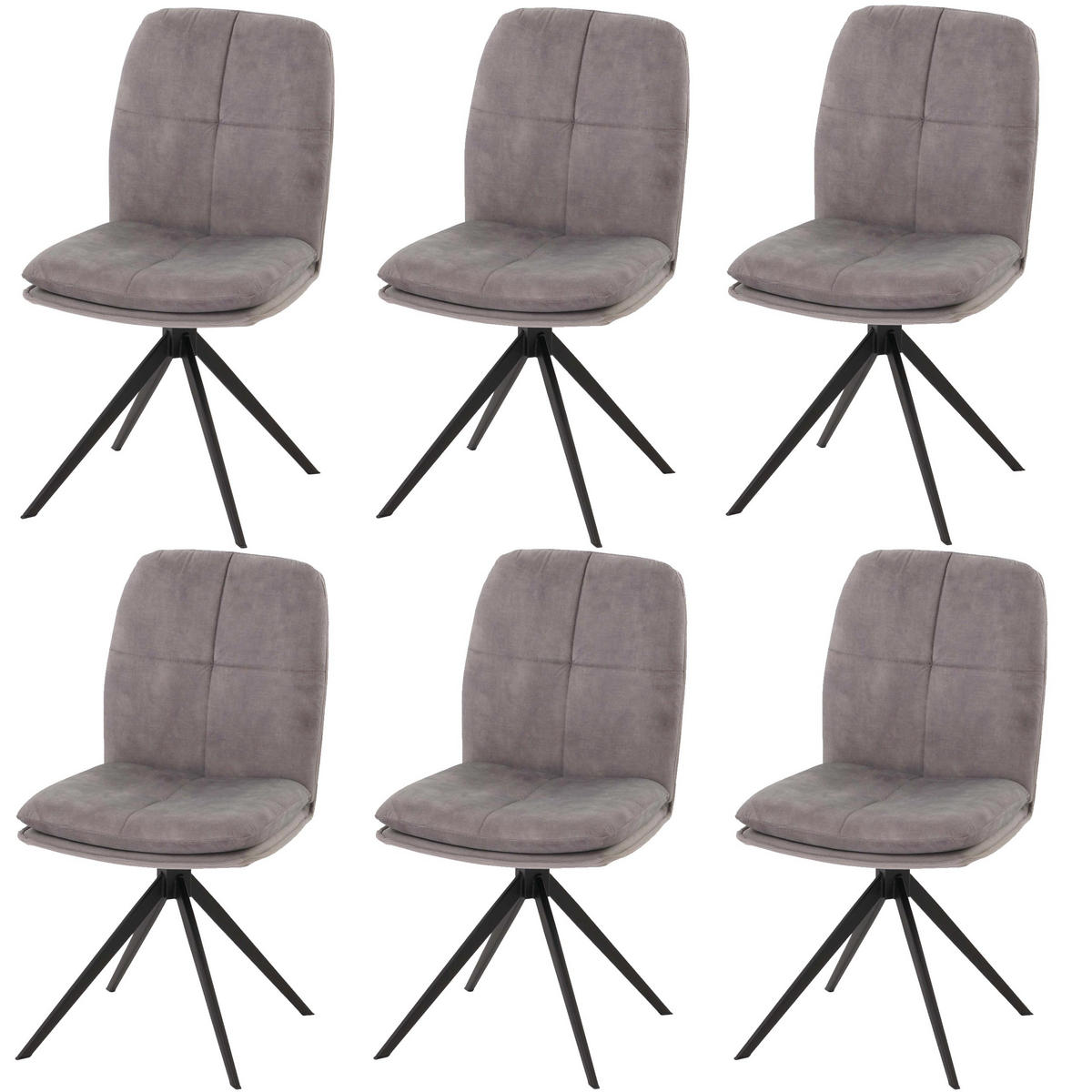 ESSZIMMERSTUHL Grau 6er-Set - Grau, Textil (47/90/56cm) - MCW