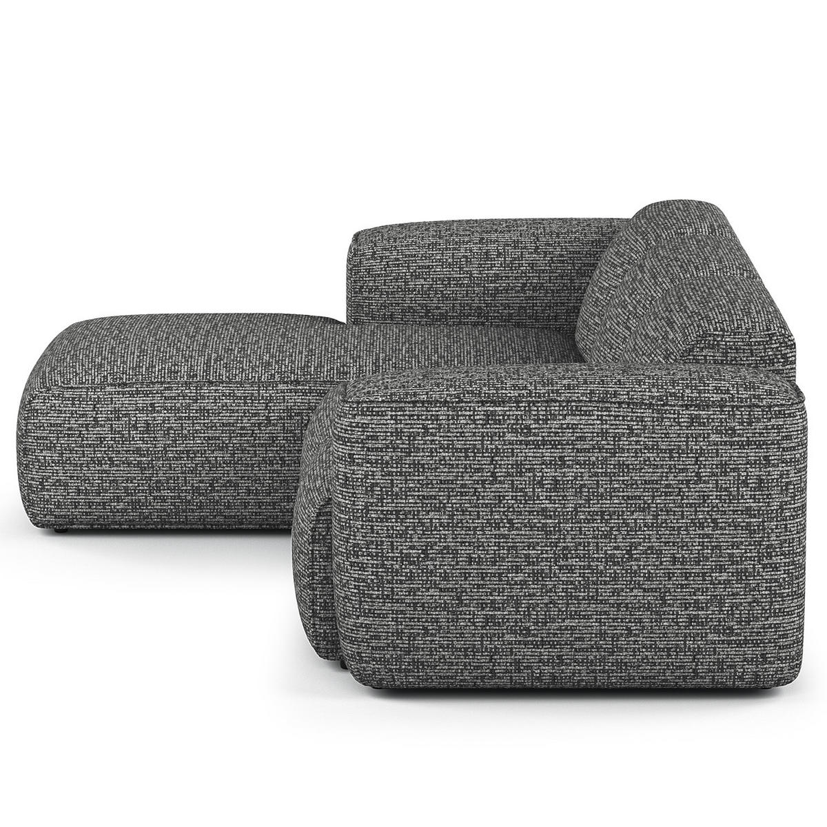 3-SITZER ECKSOFA mit Longchair - Schwarz/Grau, Kunststoff/Textil (251/173cm) - home24