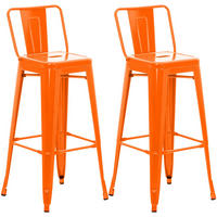 BARHOCKER 2er Set Metall Orange - Orange, Metall (44/96/43cm) - CLP