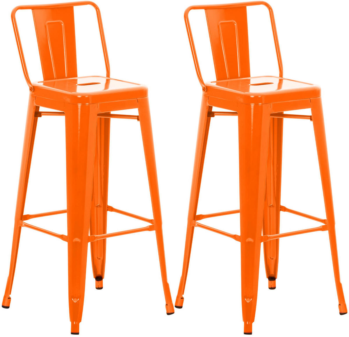 BARHOCKER 2er Set Metall Orange - Orange, Metall (44/96/43cm) - CLP