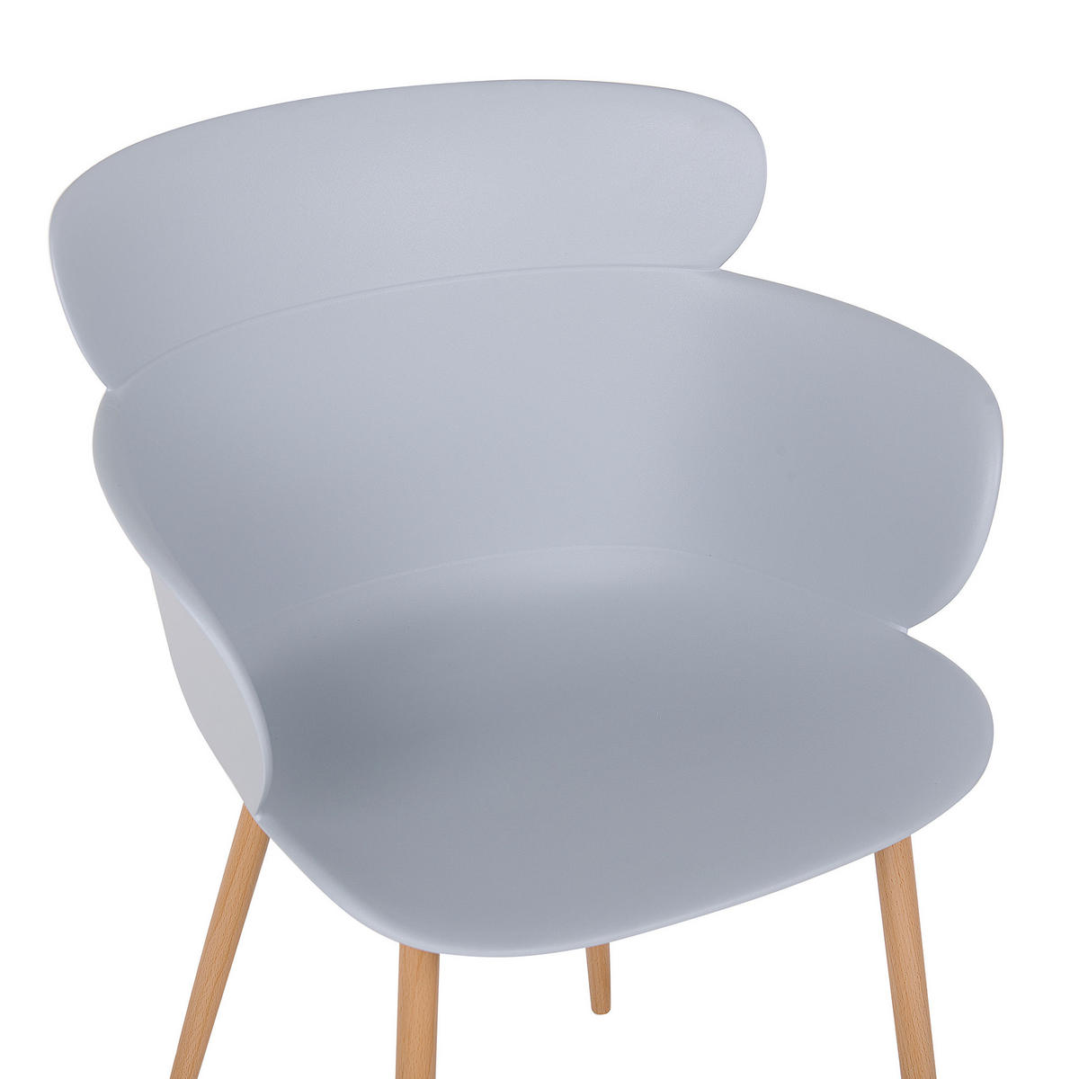 STUHL 2er-Set Kunststoff Grau Sumkley - Grau, Kunststoff/Metall (61/82/54cm) - Beliani