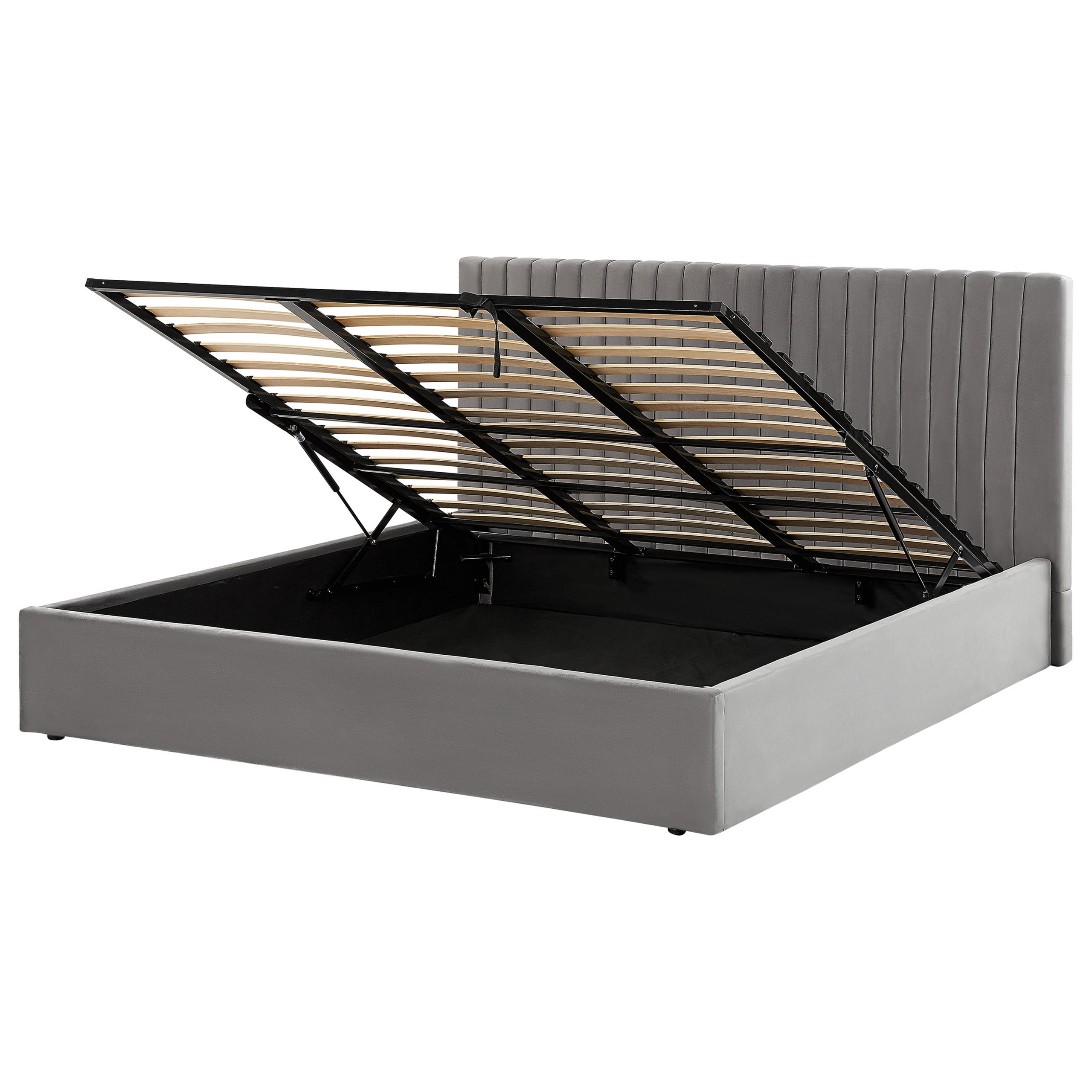 POLSTERBETT 180x200 cm Grau Vion - Grau, Textil (180/200cm) - Beliani