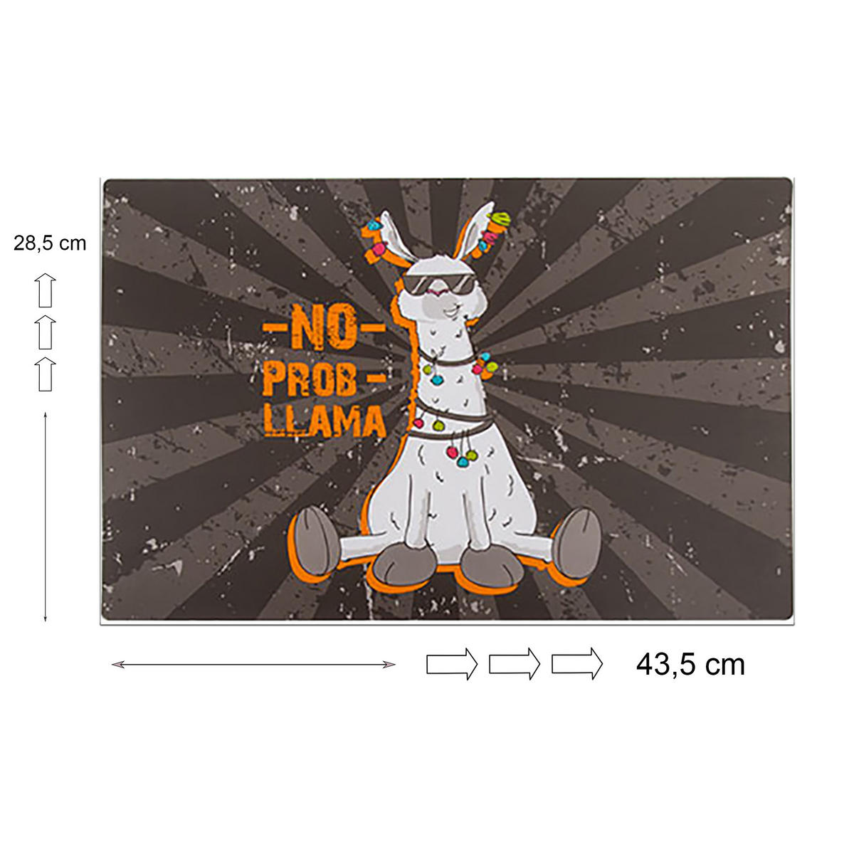 PLATZSET Lama Tischset No Probllama Grau - Grau, Kunststoff (43/28/1cm) - TiborTex