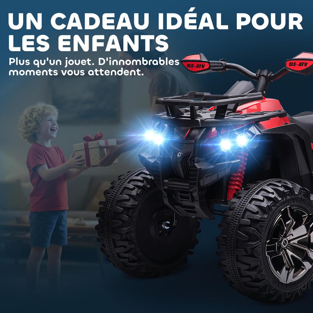 ELEKTRO-QUAD DE-13002 8 km/h Rot/Schwarz - Rot, Kunststoff (100/65/73cm) - ComfortXL