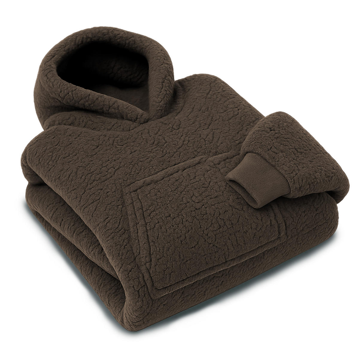 KUSCHELDECKE - Sherpa Fleece Dunkelbraun - Dunkelbraun, Textil (70/110cm)