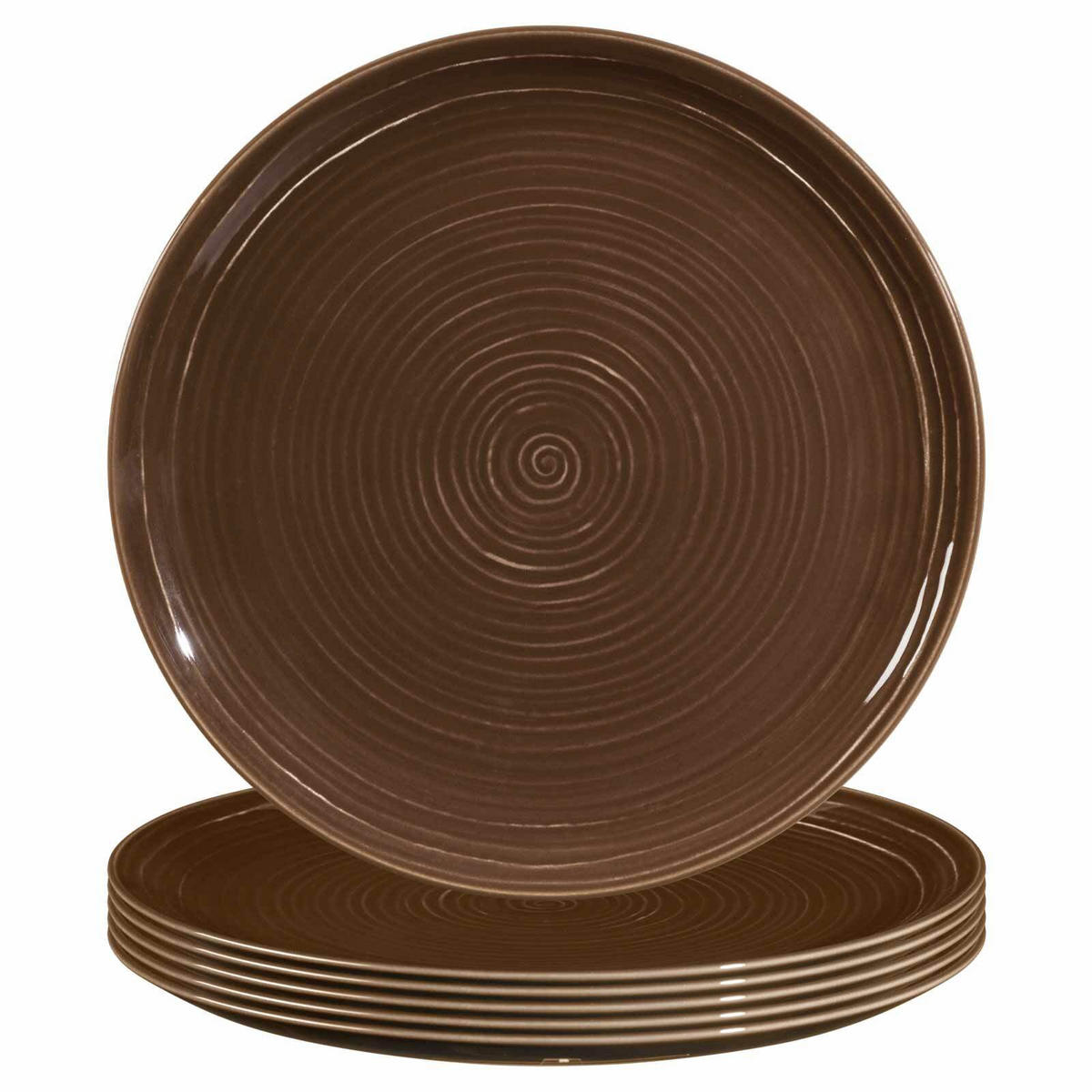 SPEISETELLER Terra Erdbraun ø 27,5 cm 6er Set - Braun, Keramik (27.8cm) - Seltmann Weiden
