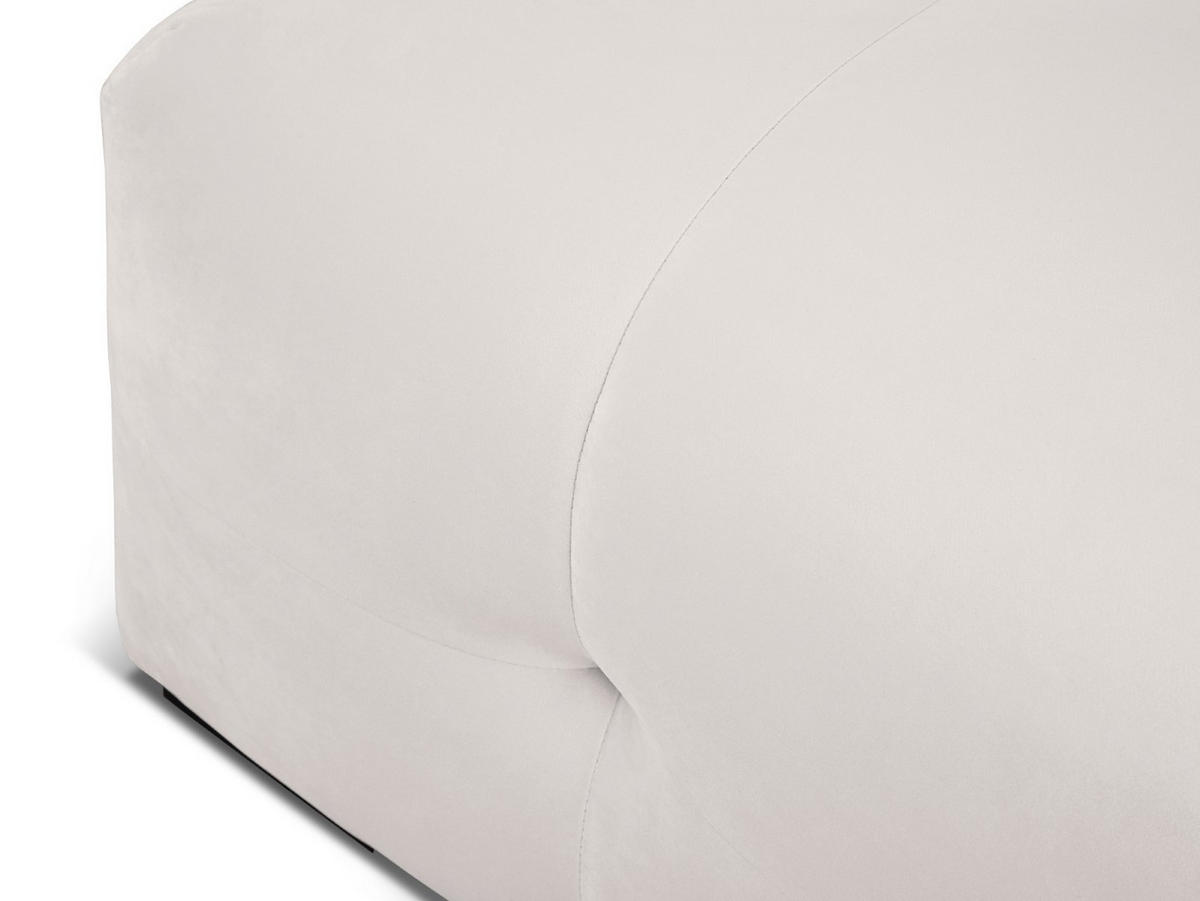 POUF Kendal aus Samt hellgrau - Hellgrau, Textil (104/45/72cm) - Micadoni