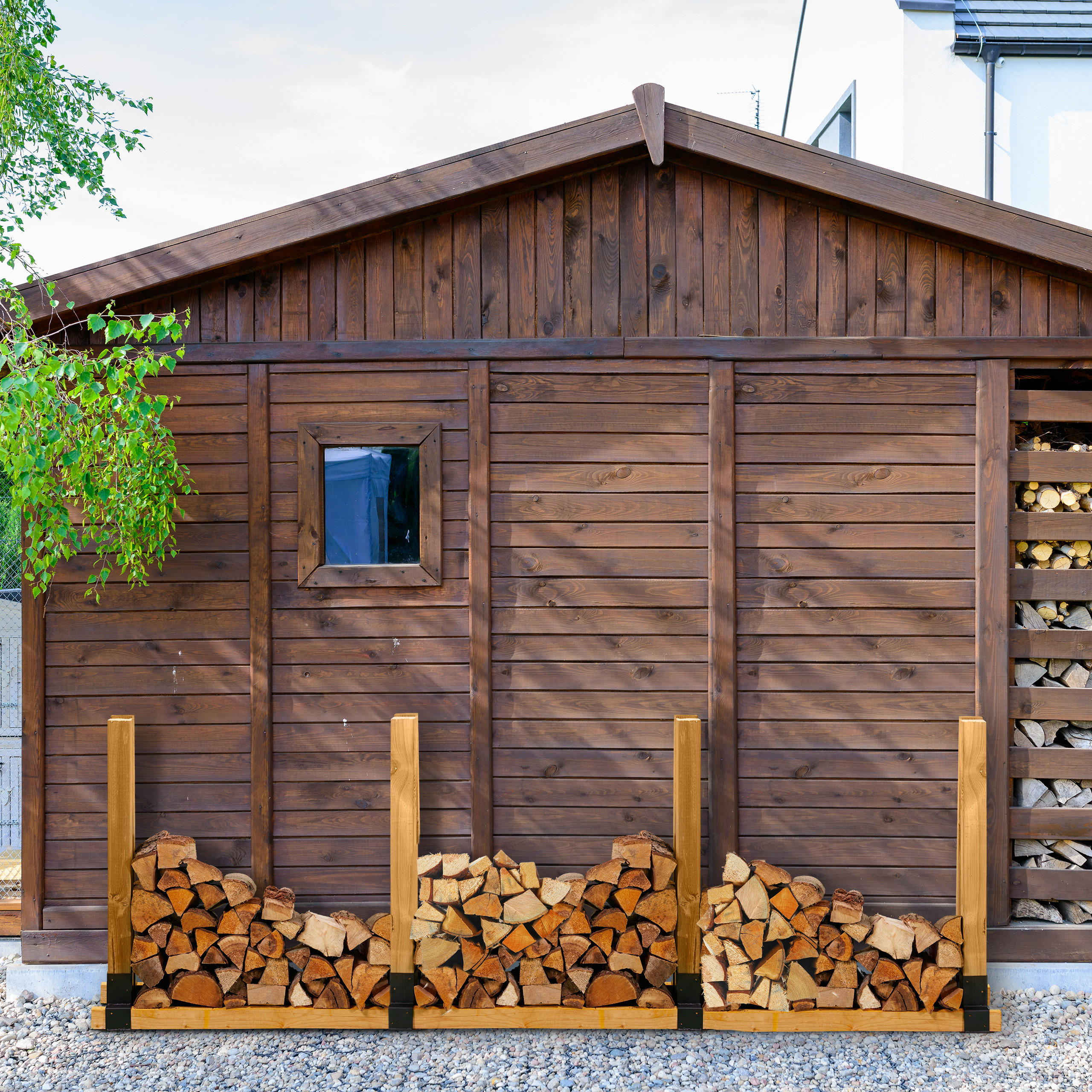 4xHOLZSTAPELHILFE - Schwarz, Metall (34/16/10cm) - Relaxdays