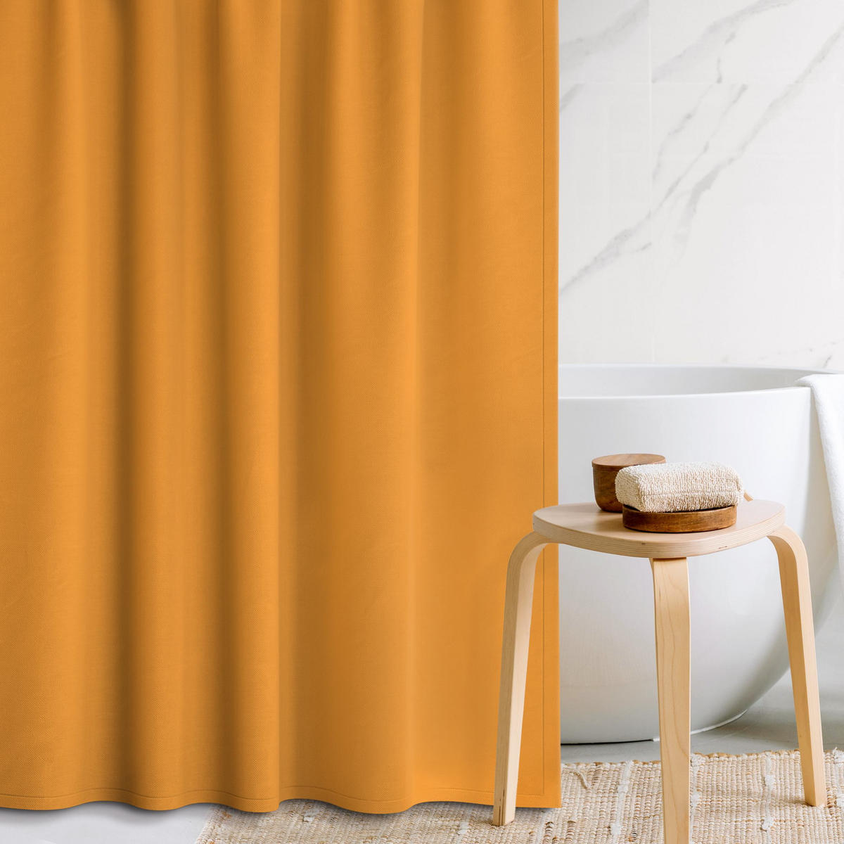 DUSCHVORHANG Mango 180/180 cm - Orange, Textil (180/180cm) - Bilderwelten