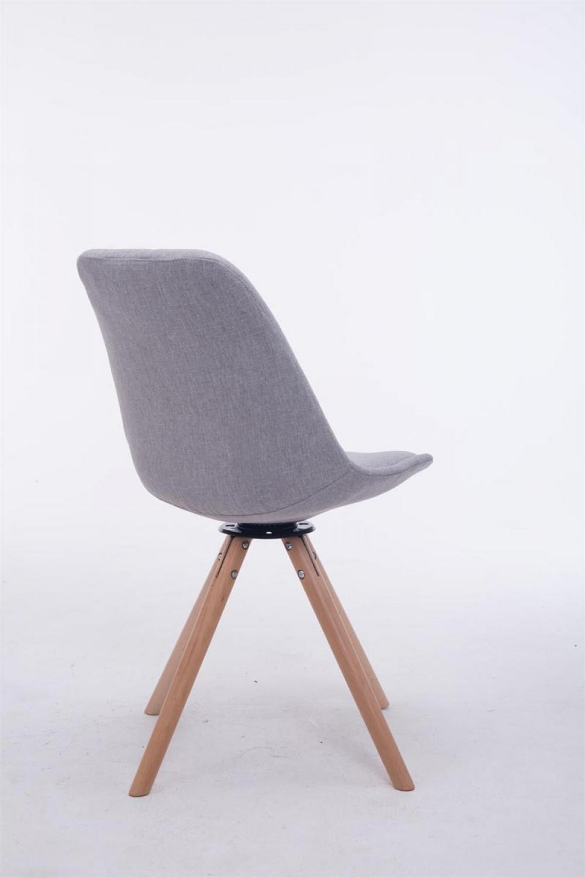 BESUCHERSTUHL Stoff grau - Eukalyptusholzfarben/Grau, Holz/Textil (48/84/56cm) - CLP