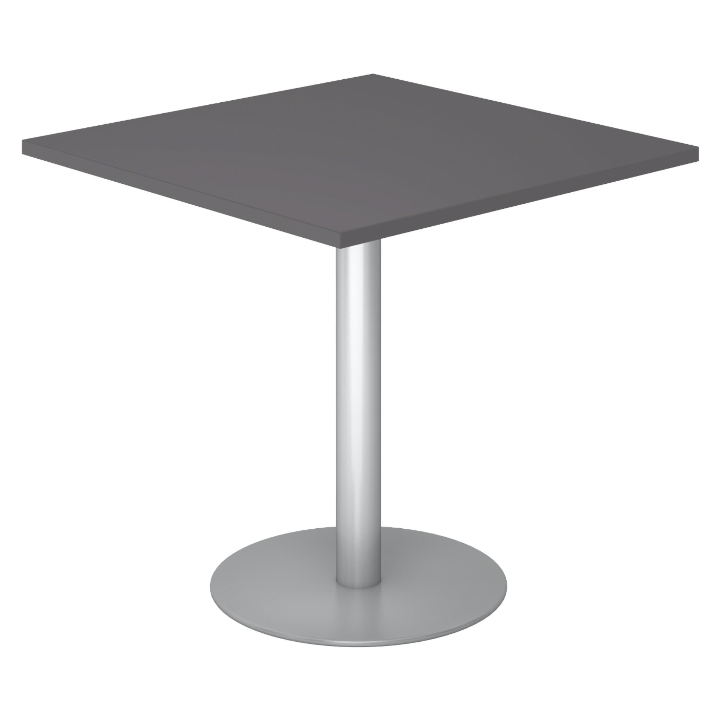 PAUSENTISCH eckig STF 80/80/74,5 cm in Graphitfarben/Silberfarben - Silberfarben/Graphitfarben, Holzwerkstoff (80/80/74.5cm) - bümö
