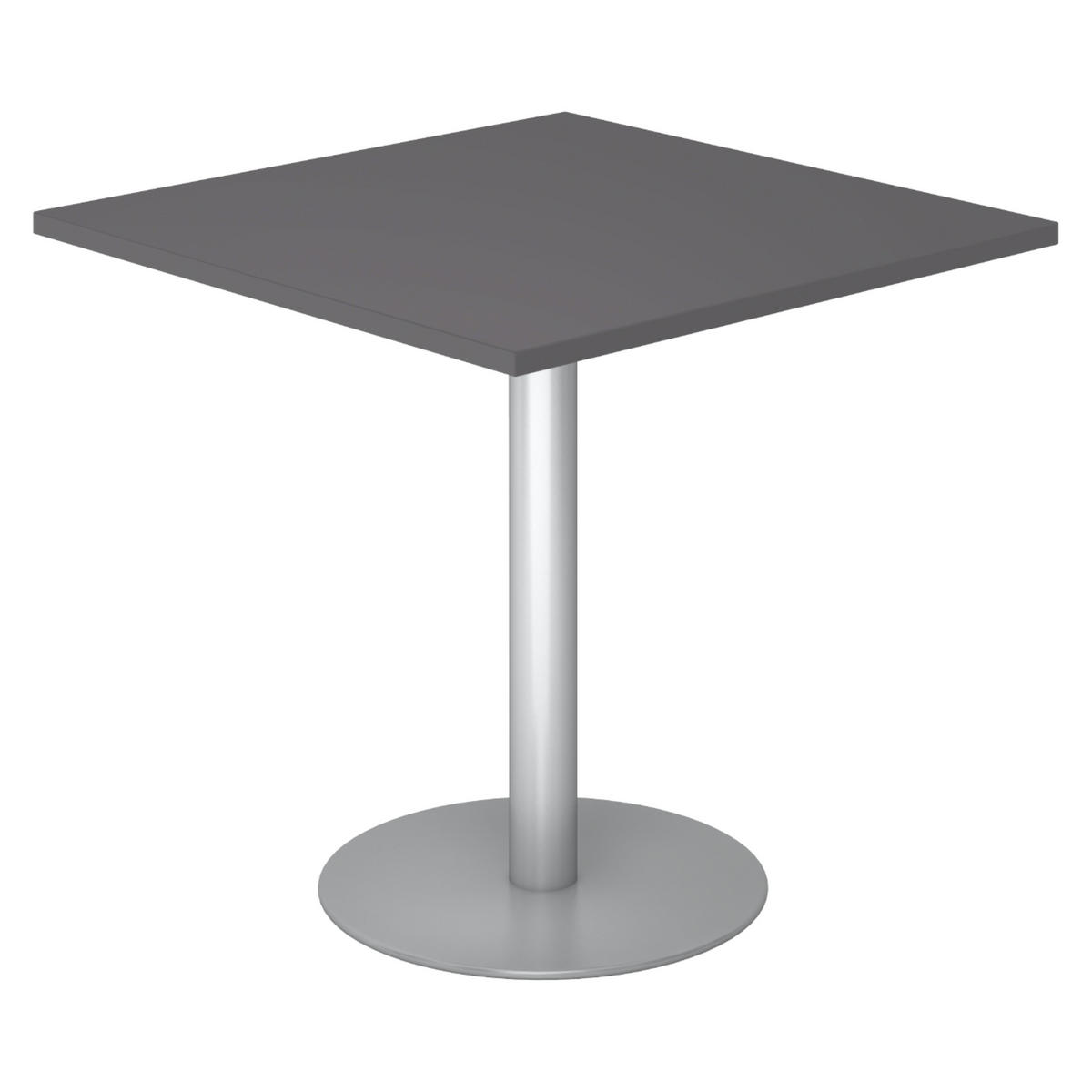 PAUSENTISCH eckig STF 80/80/74,5 cm in Graphitfarben/Silberfarben - Silberfarben/Graphitfarben, Holzwerkstoff (80/80/74.5cm) - bümö