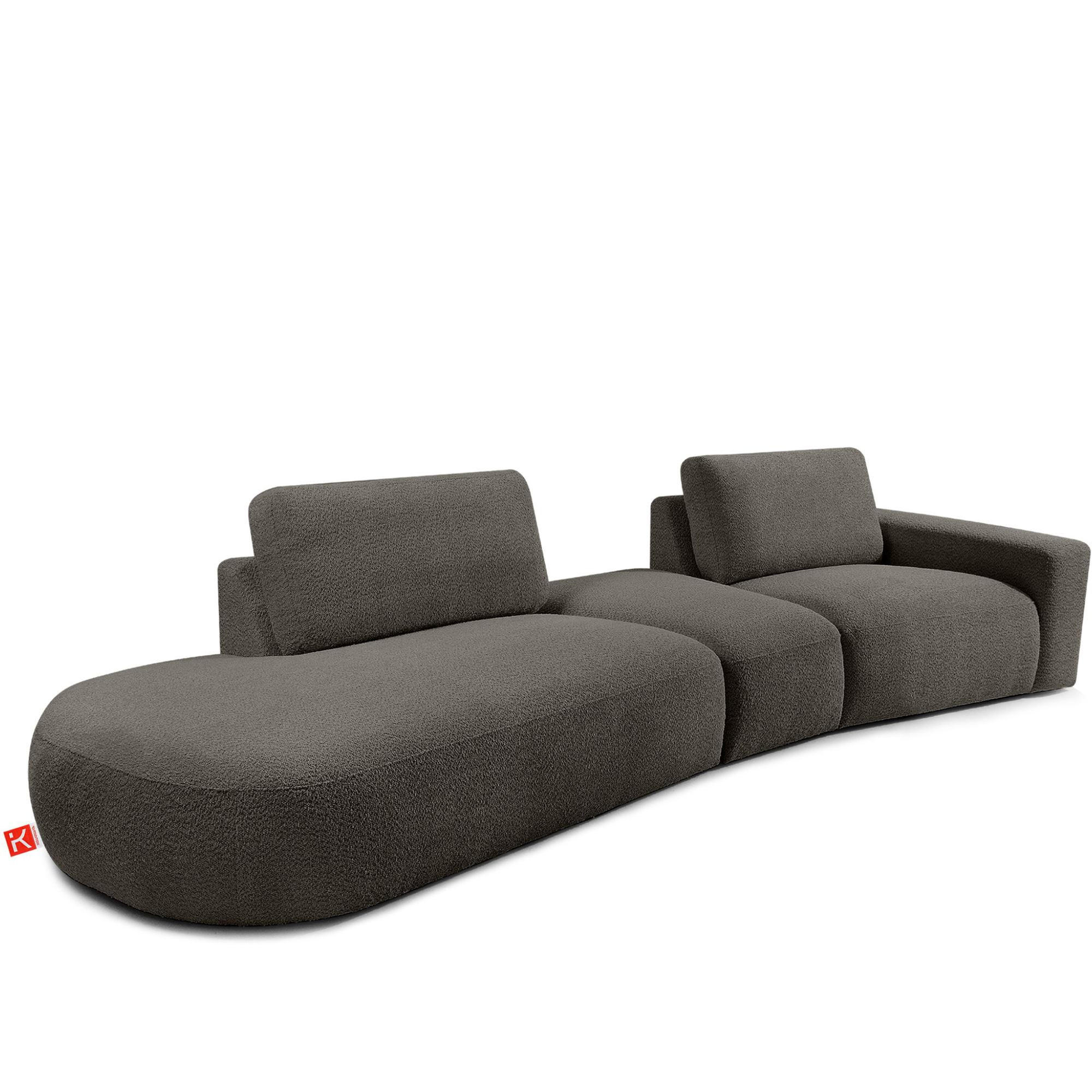 4-SITZER ECKSOFA ZUCCO Boucle links, Dunkelbraun - Dunkelbraun, Textil (350/84/105cm) - KONSIMO®