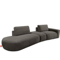 4-SITZER ECKSOFA ZUCCO Boucle links, Dunkelbraun - Dunkelbraun, Textil (350/84/105cm) - KONSIMO®