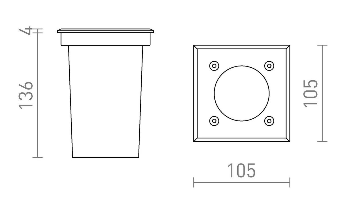 AUSSENLEUCHTE ORBU SQ 10 Edelstahl 15 W IP67 - Edelstahlfarben, Metall (15/15/30cm) - Rendl