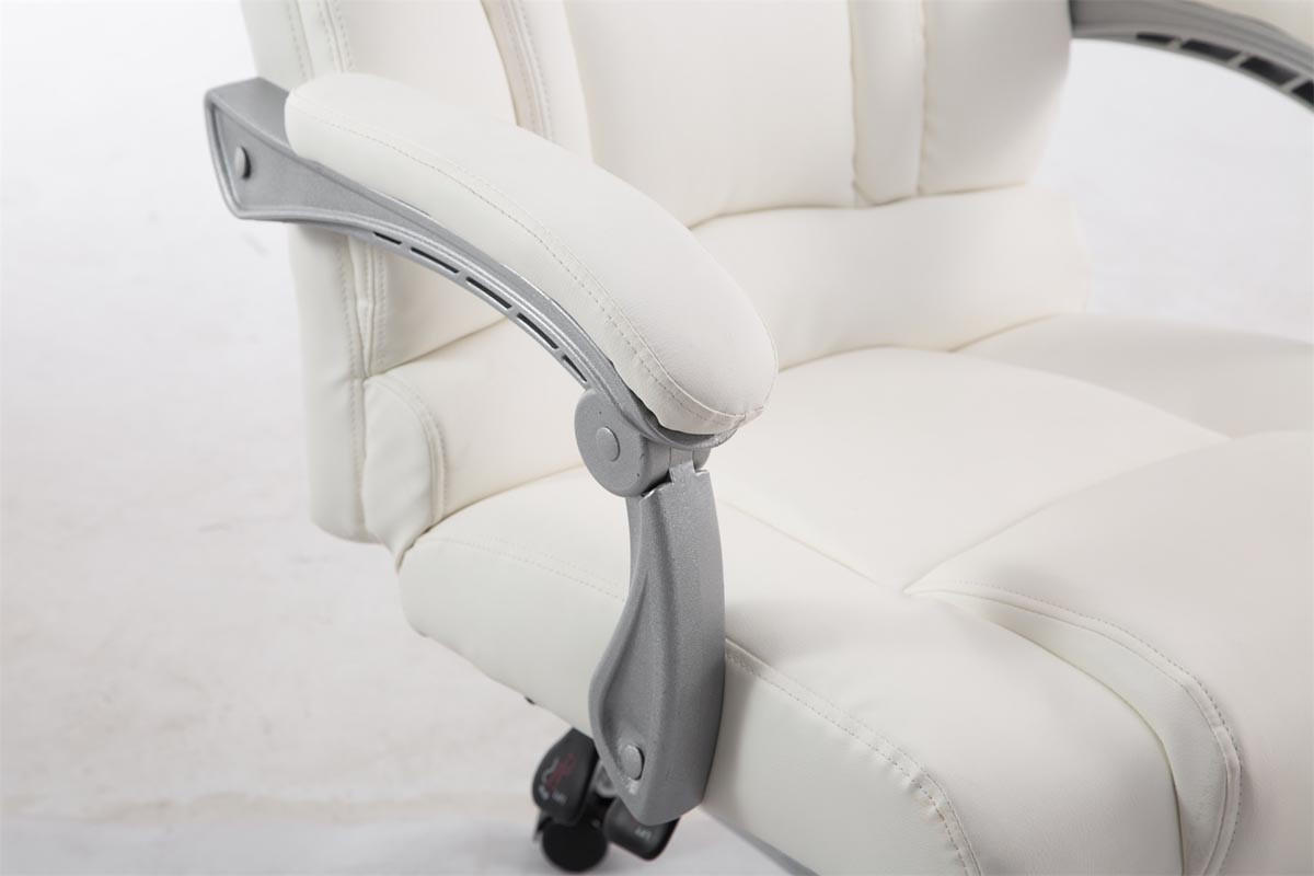 BÜROSTUHL MIAMI 118x68x64 Weiß Kunstleder Metall - Weiß, Leder/Metall (68/118/64cm) - DELUKE