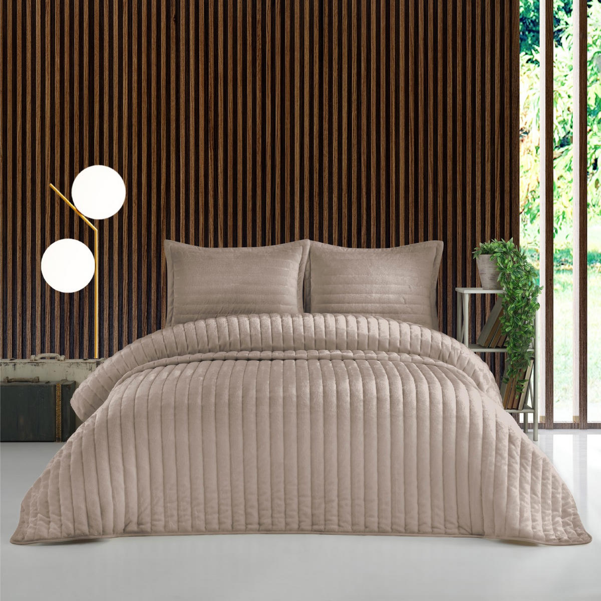 TAGESDECKE 230/260 cm Set 3-teilig mit Kissenbezügen #01 Beige - Beige, Textil (230/260cm) - ROLFNERS