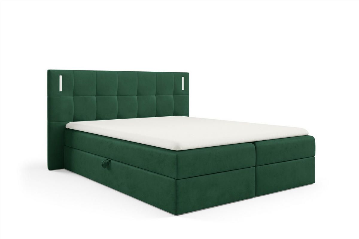 BOXBETT Martim Premium - Grün, Holzwerkstoff/Textil (140/200cm) - Fun Möbel
