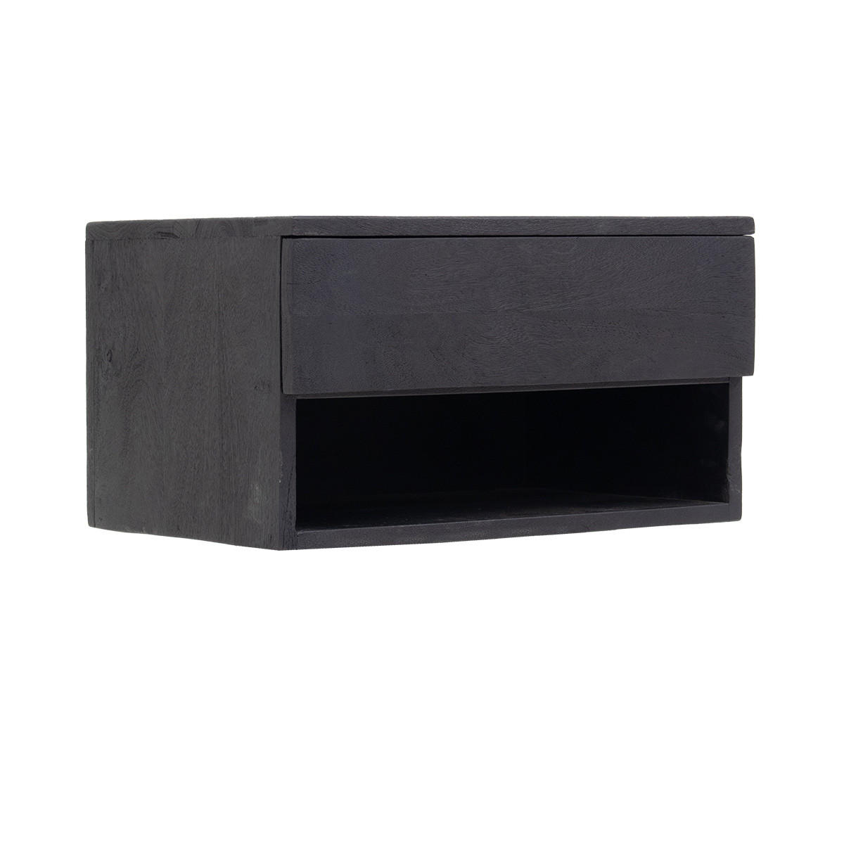 NACHTTISCH schwebend aus Holz, schwarz - Schwarz, Holz (45/25/30cm) - Giga Meubel