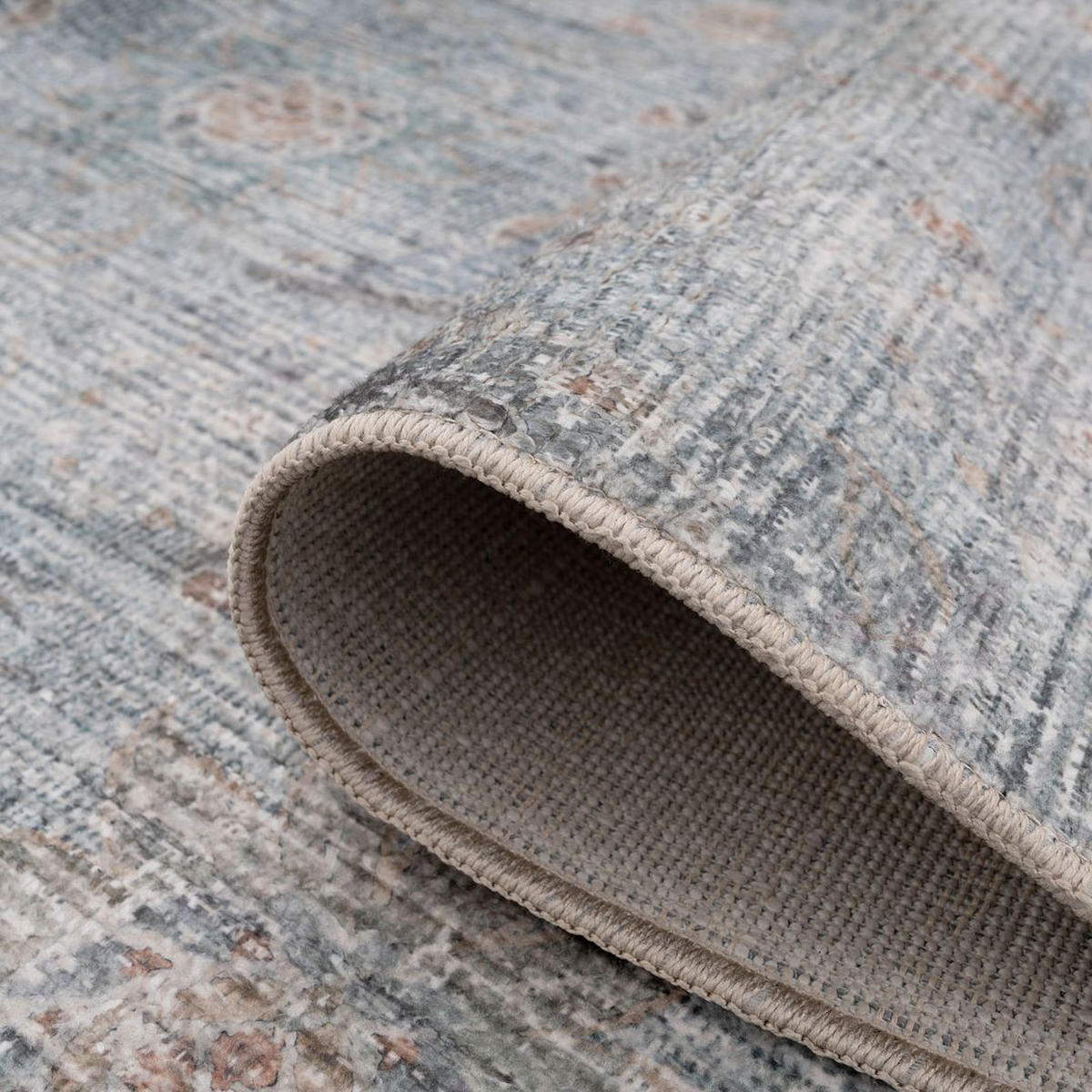 VINTAGE-TEPPICH Ishani Atticus Blau - Blau, Textil (160/231cm) - Kukoon Rugs
