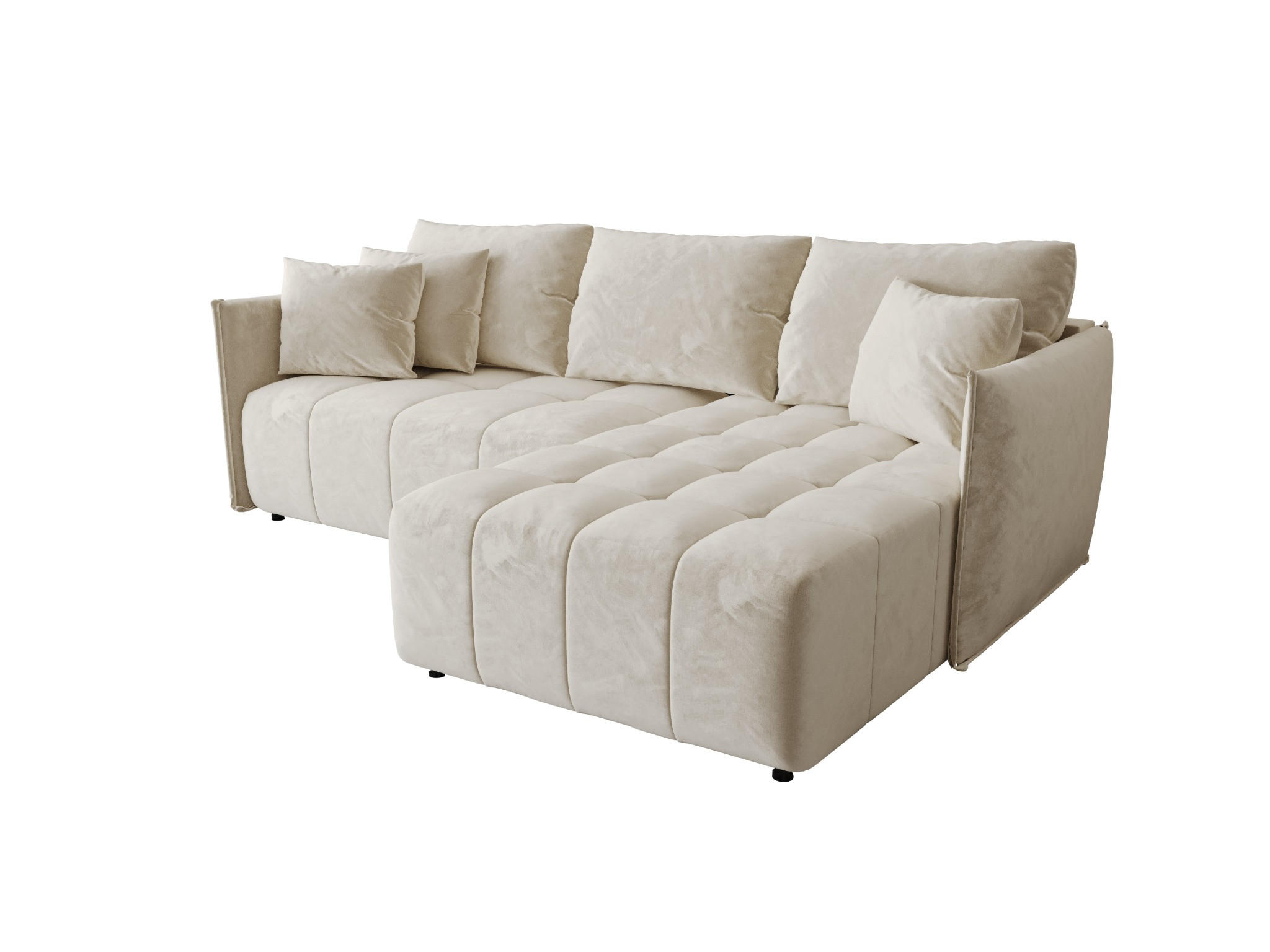 ECKSOFA mit Schlaffunktion ONIL L Monolith 02 Rechts - Beige, Textil (245/175cm) - Bedante
