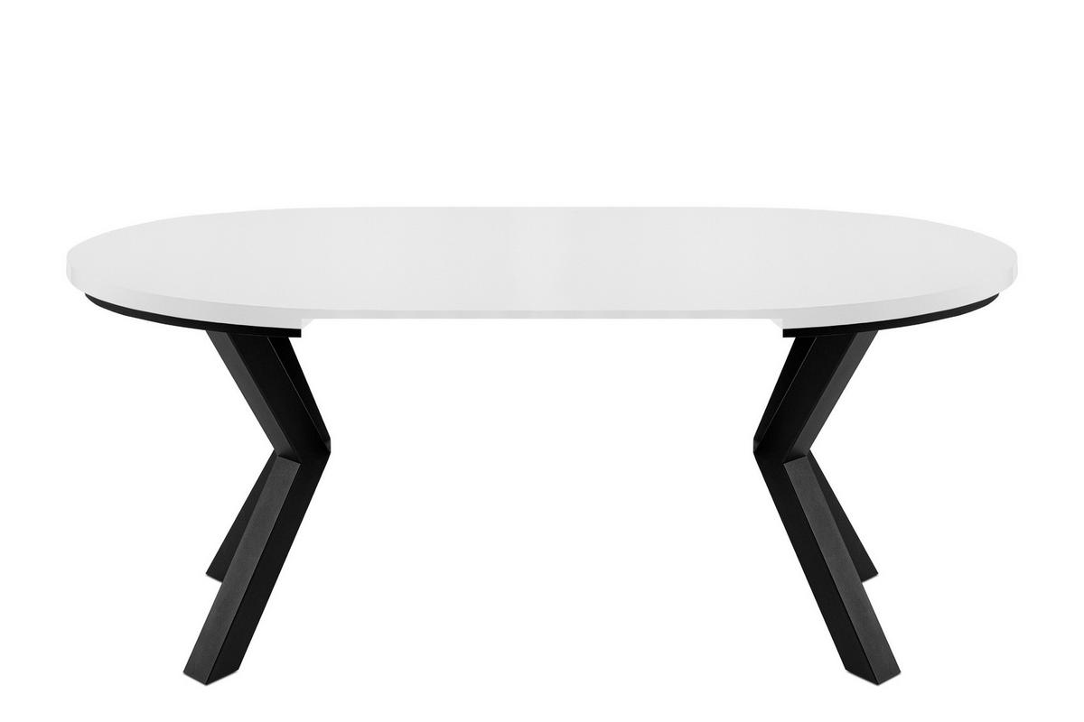 ESSTISCH ROSTEL Ausziehbar 100-180cm Rund, weiß - Schwarz/Weiß, Holz (100/180/75cm) - KONSIMO®