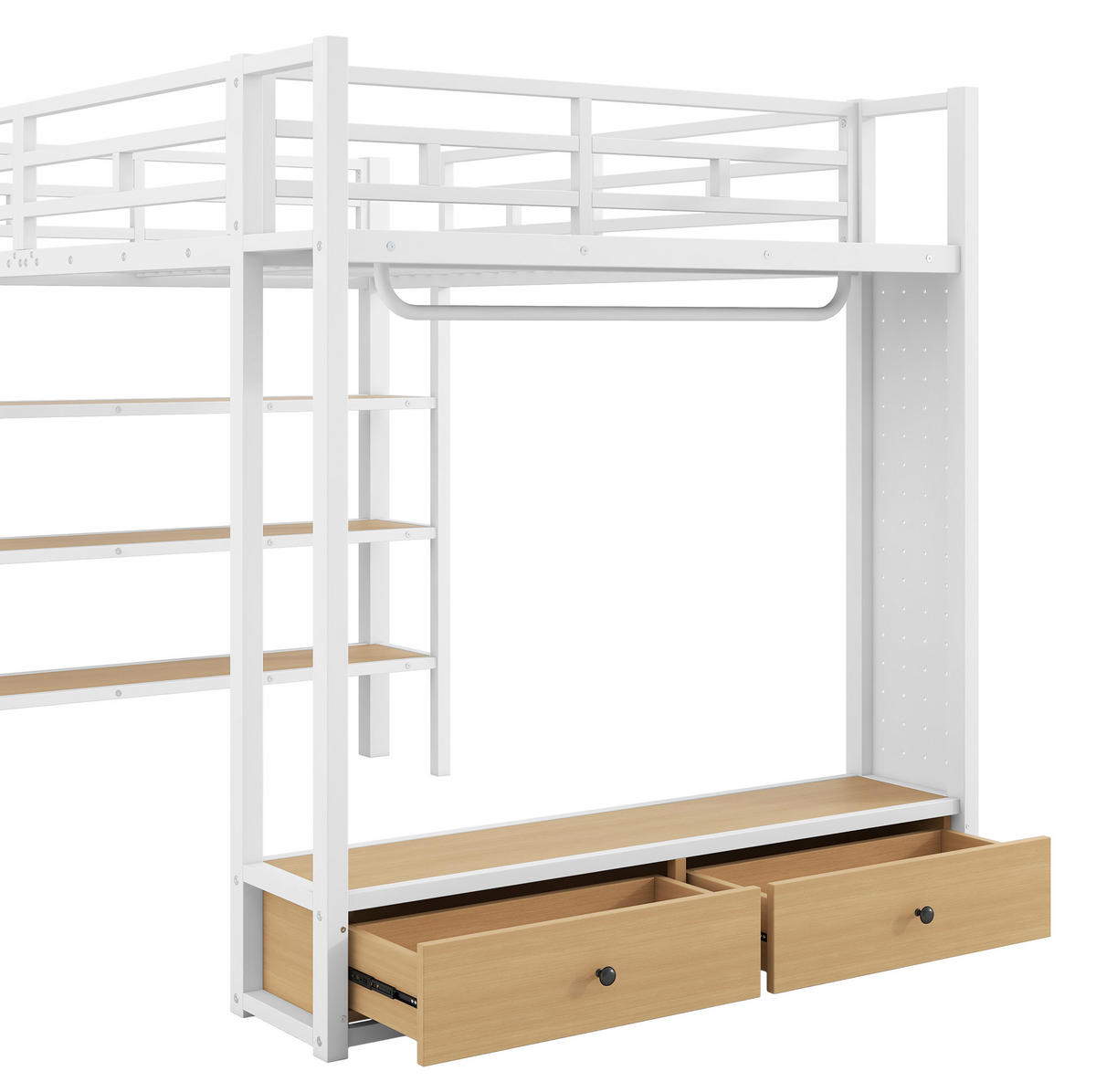 HOCHBETT 140/200 cm Weiß mit LED - Weiß, Metall (140/200cm) - MIVRAY